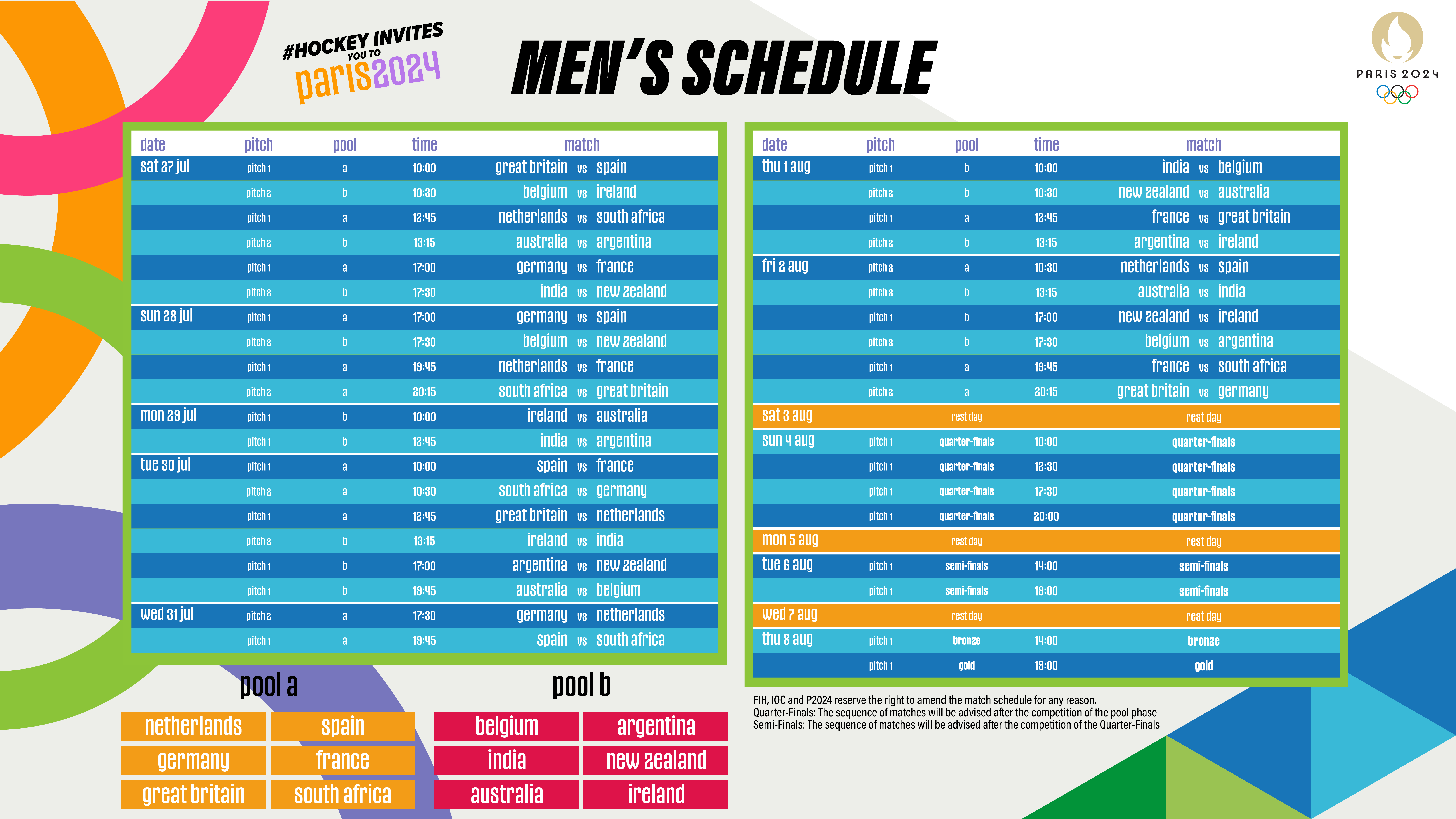 Olympic Games Schedule Hockey Olympic Games Schedule Hockey