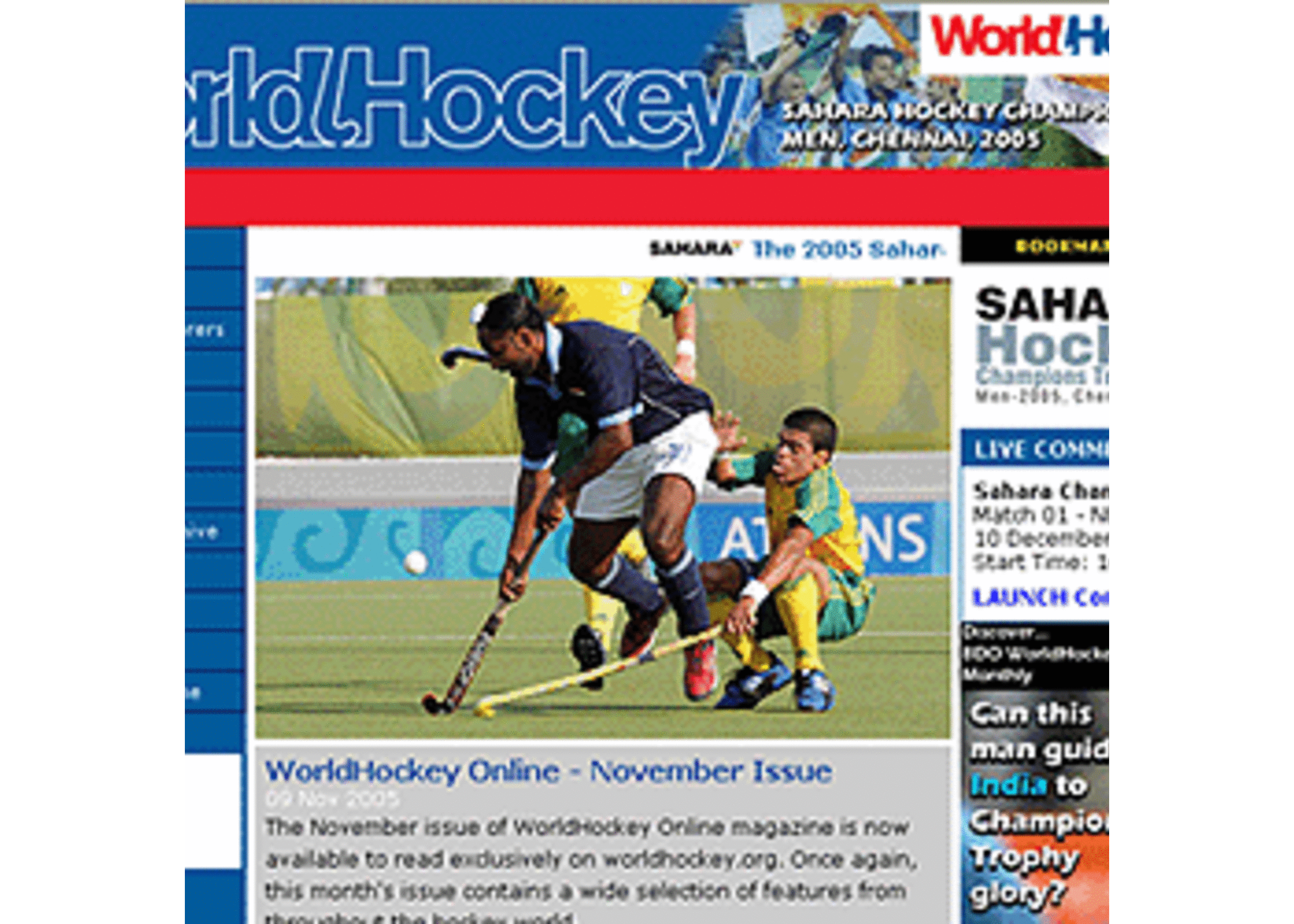 Sahara Hockey Champions Trophy website launched