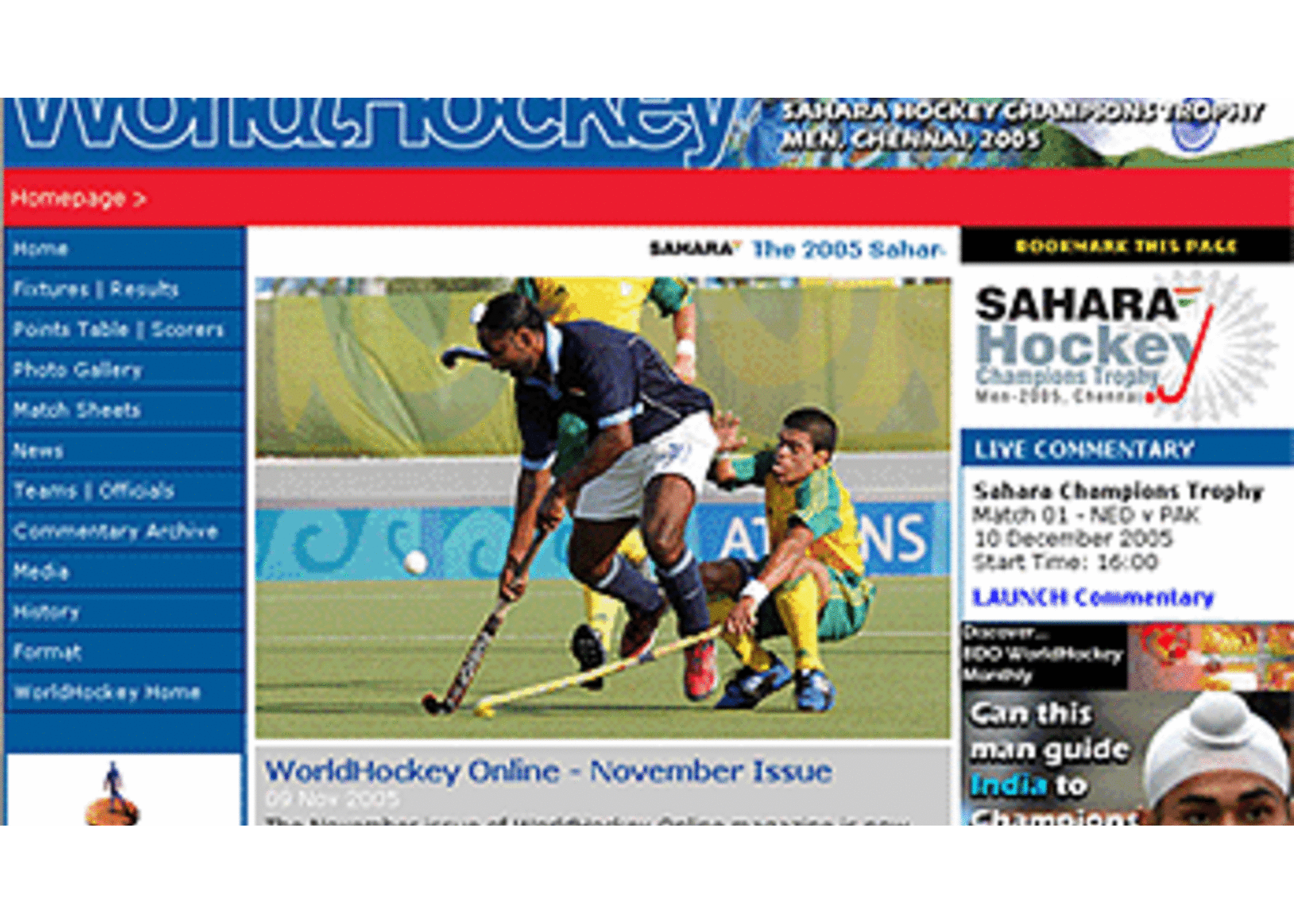Sahara Hockey Champions Trophy website launched